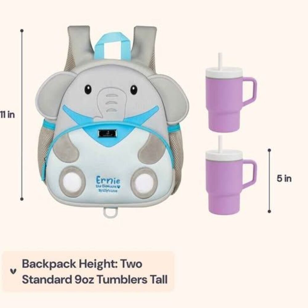 BabbleRoo Ernie the Elephant Kids / Toddler Backpack - NEW - Picture 4 of 10